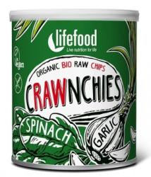 Lifefood Chips Crawnchies cu spanac si usturoi raw eco 30g