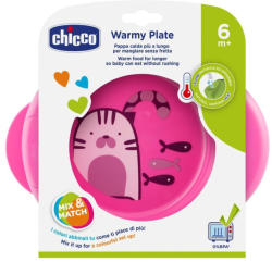 Chicco Warmy Plate melegentartó tányér - rózsaszín - babycenter-siofok