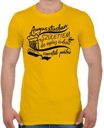 printfashion Egész évben szeretek piálni - Augusztus - Férfi póló - Sárga (2796943)