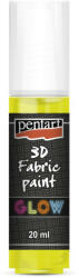 Pentart R-Pentart textilfesték 3D, sötétben világító 20ml - Sárga 37492 (37492)
