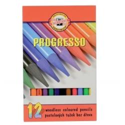 KOH-I-NOOR Creioane colorate fara lemn Koh-I-Noor Progresso set 12 culori (K8756-12)