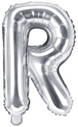 PartyDeco S. r. o Fólia léggömb, "R" betű, ezüst, 35 cm