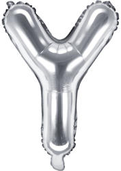 PartyDeco S. r. o Fólia léggömb, "Y" betű, ezüst, 35 cm