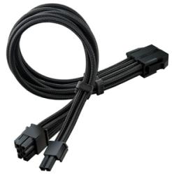 SilverStone Cablu prelungitor Silverstone 8-pini (6+2-pini) PCIe, 30cm, cleme incluse, Black, SST-PP07E-PCIB