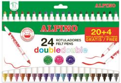 ALPINO Carioca cu 2 capete, varf subtire/gros, 24 culori/set, ALPINO Double (MS-AR002058)