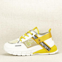 SOFILINE Sneakers alb cu galben Mara M4 (TS-513 YELLOW-38)