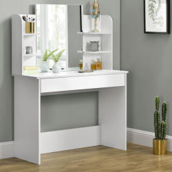 Juskys - Hohenwestedt Fehér színű "Bella" fésülködő asztal tükörrel, szék nélkül