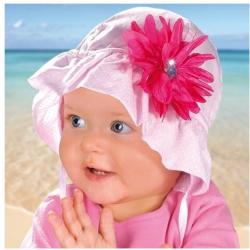 AJS Palarie de vara 100% bumbac pentru fetite 6-18 luni - AJS 28-148 roz, alb (AJS28-148)