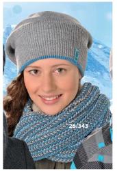 AJS Fular tricotat pentru fete peste 12 ani - AJS 26-343 bleumarin, magenta, maro (AJS26-343)