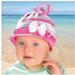 AJS Caciulita de vara din bumbac pentru fetite 6-24 luni - AJS 28-143 roz, fucsia, alb (AJS28-143)