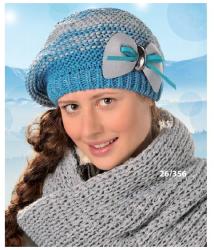 AJS Fular tricotat pentru fete peste 12 ani - AJS 26-356 gri deschis, gri inchis, mov, visiniu, bej, negru, fucsia (AJS26-356)