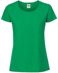 Fruit of the Loom Csomag akciós póló (minimum 3 db) Női póló Rövid ujjú Fruit of the Loom Lady-Fit Ringspun Premium T - XS, Kelly zöld