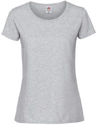 Fruit of the Loom Csomag akciós póló (minimum 3 db) Női póló Rövid ujjú Fruit of the Loom Lady-Fit Ringspun Premium T - XS, Heather szürke
