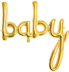 PartyDeco S. r. o Fólia lufi, arany, baby felirat