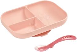 Beaba Tacâmuri pentru copii Beaba Silicone Pink 2-piese linguriță și furculiță roz din silicon (BE913456) Set pentru masa bebelusi