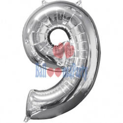 Balloons4party Balon folie cifra 9 argintiu 40cm