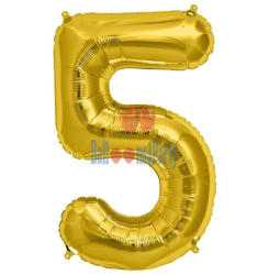 Balloons4party Balon folie cifra 5 auriu 40cm