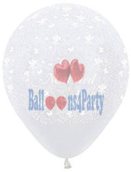 Belbal Balon latex jumbo imprimat Just Married alb 45cm