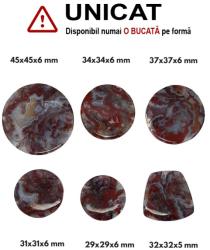  Cabochon Agata Rosu Indonesia Forme de Disc - Neregulate - 29-45 x 29-45 x 5-6 mm - 1 Buc