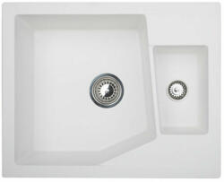 Metalac Linea M 1.5D Metalac Xgranit Gránit Mosogatótálca - Extra mély, Egymedencés, Fehér (192045)