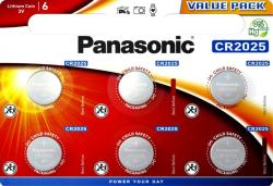 Panasonic CR2025L/6BP lítium gombelem (6 db / bliszter) (CR-2025EL/6BP)
