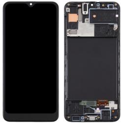  NBA001LCD009579 Samsung Galaxy A30s fekete TFT LCD kijelző érintővel kerettel, előlap (NBA001LCD009579)