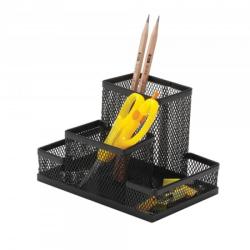 Q-Connect Organizer metalic Mesh de birou 4 compartimente - negru Q-Connect (10424)