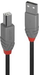 Lindy Anthra Line USB2.0-A apa - USB-B apa Adat- és töltőkábel 3m - Fekete (36674)