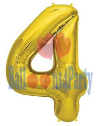 Balloons4party Balon folie cifra 4 auriu 40cm