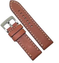  Curea de Ceas Robusta Tech Swiss - Maro cu Cusătură Albă - 24 mm - Grosime 5 mm - Piele Naturală (WZ4002)