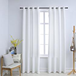 vidaXL Draperii opace cu inele metalice 2 buc. alb-ivoriu 140x225 cm (134483)