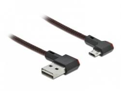Delock Cablu EASY-USB 2.0 la micro-B EASY-USB unghi stanga/dreapta 2m textil, Delock 85273 (85273)