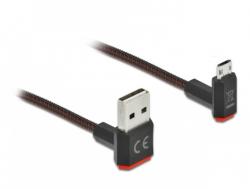 Delock Cablu EASY-USB 2.0 la micro-B EASY-USB unghi sus/jos 1.5m textil, Delock 85267 (85267)