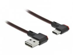 Delock Cablu EASY-USB 2.0 la USB-C unghi stanga/dreapta 1m textil, Delock 85281 (85281)