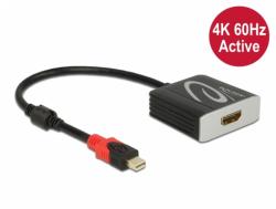 Delock Adaptor activ mini DisplayPort 1.4 la HDMI 4K@60 Hz (HDR), Delock 65302 (65302)