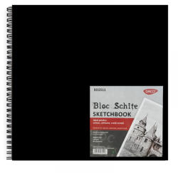 DACO Bloc de desen 25x25 cm, hartie neagra, cu spirala, 110 g, DACO Sketchbook, 80 file