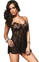 Leg Avenue Rose Lace Flair Chemise 8717 Černá