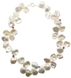 Colier Perle de Cultura cu Safir Neregulat - 13-16 x 15-20 mm