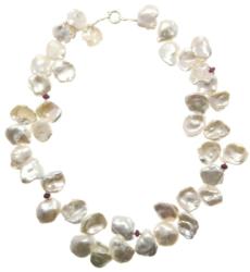  Colier Perle de Cultura cu Safir Neregulat - 13-16 x 15-20 mm