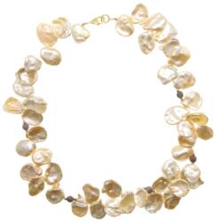  Colier Perle de Cultura cu Safir Neregulat - 13-15 x 15-19 mm