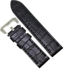 Curea de ceas Robusta din Piele Naturala - Culoare Neagra, Imprimeu Crocodil - 24mm - WZ4023 (WZ4023)