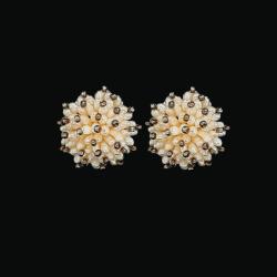 Cercei de Perle de Cultura cu Clips - 26 x 26 x 16 mm - 1 Pereche