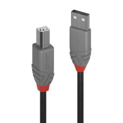 Lindy Cablu de imprimanta USB A la tip B 10m Negru Anthra Line, Lindy L36677 (L36677)