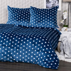 4home Lenjerie de pat microflanel 4Home Stars albastră, 140 x 220 cm, 70 x 90 cm, 140 x 220 cm, 70 x 90 cm Lenjerie de pat