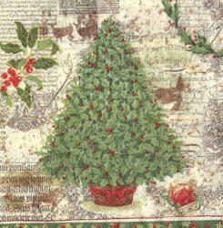 Szalvéta, Karácsonyi, Magyal fenyőfa (ro_SZ4563)