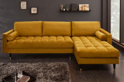 COZY VELVET design bársony kanapé - sárga (40277)