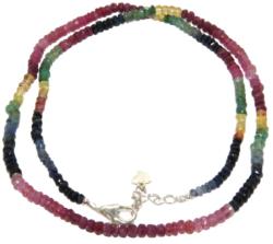  Colier Safir - Smarald - Rubin Disc Fatetat -1 - 2, 7 x 2, 8 - 3, 8 mm - Accesorii Argint 925