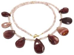  Colier Jasp Mokait - Cuart Capsuni Disc- Picatura Fatetate - Accesorii Gold Filled - concepttropic - 198,00 RON