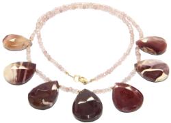  Colier Jasp Mokait - Cuart Capsuni Disc- Picatura Fatetate - Accesorii Gold Filled - concepttropic - 233,00 RON
