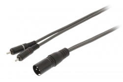 Nedis XLR - RCA kábel | XLR dugó / 2x RCA dugó - 1, 5 m (COTH15200GY15) (COTH15200GY15)